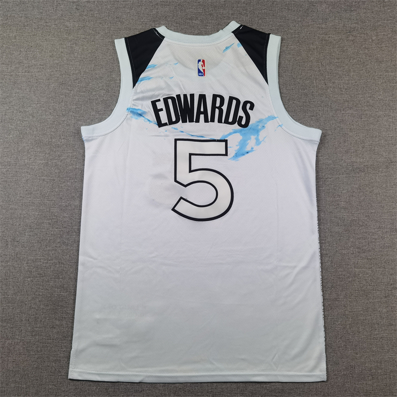 Men Minnesota Timberwolves #5 Edwards white  2024 2025 NBA jersey